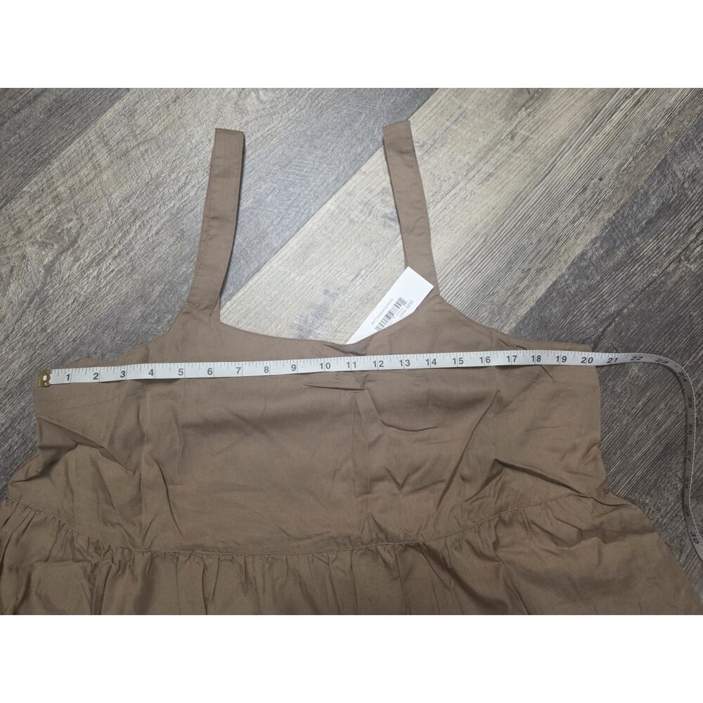 The Drop Women's Britt Tiered Maxi Dress Mushroom Brown 100% Tencel XXL NWT - Picture 3 of 11